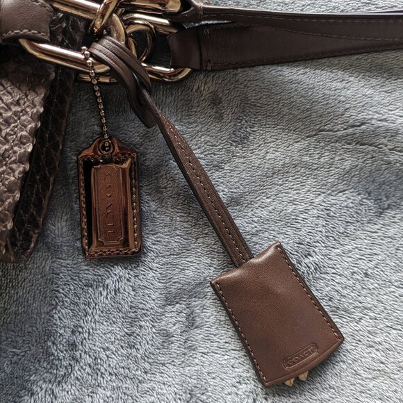 Coach Jayden Python Embossed Carryall Tote- Brown/Bronze - ONLY USED ONCE - Picture 4 of 16